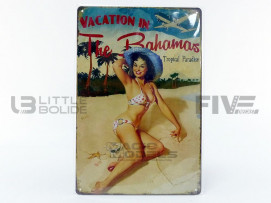 PLAQUE METAL PIN UP VACATION IN THE BAHAMAS