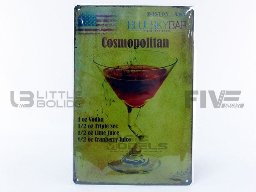 PLAQUE METAL DRINK COSMOPOLITAN COCKTAILS