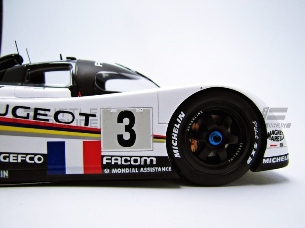 1:43 scale Vitesse Peugeot 905 Sports Car 1993 Le Mans 24 Hours Winners with dirt effect paint work