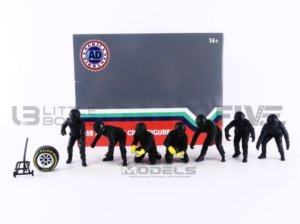 FIGURINES F1 PIT CREW FIGURES SET 2 TEAM SILVER - LITTLE BOLIDE